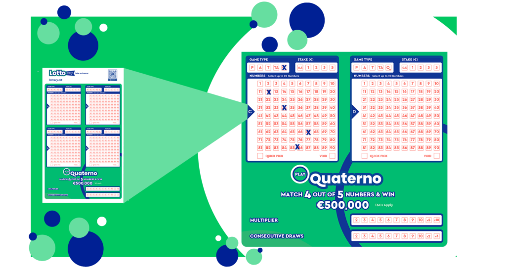 Lotto Quaterno Playslip for National Lottery